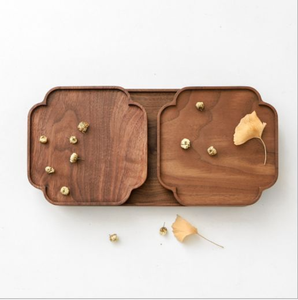 Plateau en bois de style rustique |   Assiette de service en bois écologique faite à la main pour le petit-déjeuner, les collations, les fêtes et les événements - Product Image 4