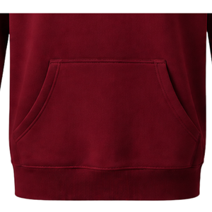Men's Custom Burgundy Pullover <b>Hoodie</b> Fleece Sweatshirt Long Sleeve Regular Fit Drawstring Kangaroo Pocket Casual Streetwear OEM - Product Image 3