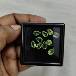100% Piedra preciosa de peridoto verde natural facetada en forma de corte de pera Fabricación de joyas Piedra preciosa suelta de la India a precio mayorista OEM - Product Image 3