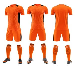 Ensemble d'uniformes de football personnalisés bleus imprimés, unisexe, maillot sans manches à col en V, short, polyester respirant, toutes saisons, athlétique - Product Image 2