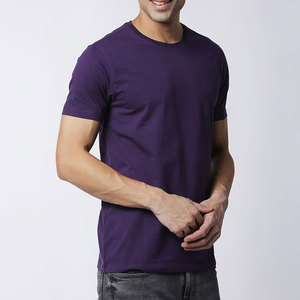 Camiseta de Hombre de Algodón Tejido en Color Morado, Modelo 2025, a Bajo Precio, Resistente al Sudor, para Verano - Product Image 3