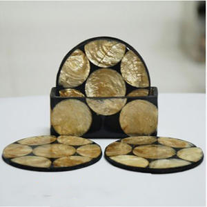 Vajilla de vidrio hecha con conchas de capis, artículos de vidrio y mosaicos decorativos, con motivos de conchas, tamaño 100 mm - Product Image 1