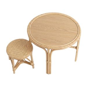 Table et chaises en rotin pour tout-petits, mobilier pour enfants, ensemble de jeu en osier pour chambre d'enfant, prix de gros, haute qualité, vente chaude, pas cher, nouveauté - Product Image 1