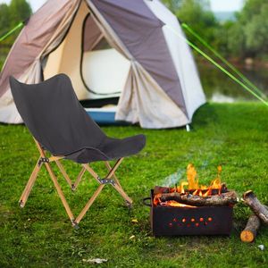 Lot de 2 chaises de camping pliantes portables ultra-légères avec cadre en aluminium et accent grain de bois pour la pêche, les pique-niques et les barbecues - Product Image 3