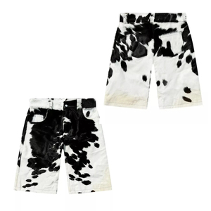 Pantalones Cortos de Cuero de Pelo de Vaca Estilo Urbano para Hombre, Diseño Personalizado con Bolsillos Laterales, Último Diseño Bordado en Cuero con Pelo de Vaca - Product Image 4