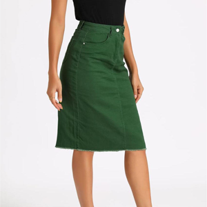 Jupe en jean pour femme, taille haute, coupe trapèze, mini ou midi, décontractée, mode urbaine, vente en gros - Product Image 5