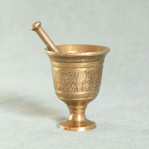 Premium Quality Square Brass Mortar and Pestle for Professional <b>Grinding</b> of Spices Herbs Ayurvedic Powder-Eco-Friendly - Product Image 1