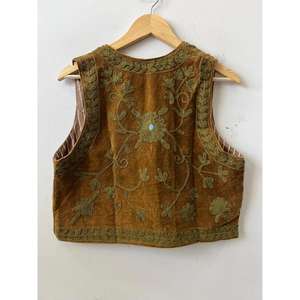 Handmade Premium Quality Stylish Cotton Short Sleeveless <b>Embroidered</b> Women's Vest <b>Waistcoat</b> Folk Jacket Gift - Product Image 3