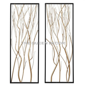 Best-Selling Modern Style Handcrafted Stainless Steel Metal Wall <b>Art</b> Creative Unique Shape Shinny Polished with Black Frame - Product Image 3