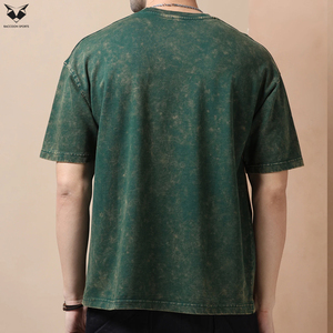 Camisetas Casuales Transpirables de Color Verde 2026, Ligeras, Totalmente Personalizadas, Servicio OEM ODM, Lavado Ácido, para Hombre - Product Image 4