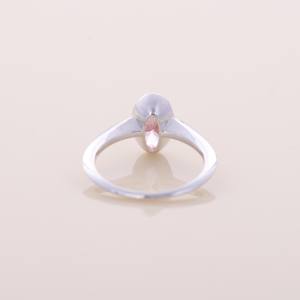 IGI Certified Oval Cut Pink Diamond Bezel Set Engagement & Wedding Ring In <b>Solid</b> 925 Sterling <b>Silver</b> with Side Accents - Product Image 3