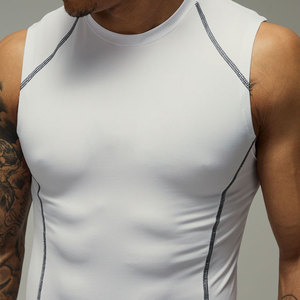 New Fitness Tank Top Men's Compression Breathable Material 90% Spandex 10% Nylon High Stretchy Anti-Shrink Sleeveless <b>Stringer</b> - Product Image 5