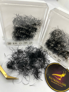 ขนตาปลอมสำเร็จรูปพรีเมียม Vietkinglash แบบกำหนดโลโก้ได้ 3 มิติ 0.10 D Curl 12 มม. สีดำด้าน ธรรมชาติ ยาว ทำจากเส้นใยสังเคราะห์ - Product Image 3