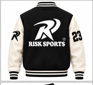Blouson universitaire homme RISK SPORTS hiver, color block, simple boutonnage, 6XL, logo brodé, boutons-pression, col montant - Product Image 3