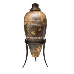 Urnes de crémation en aluminium imprimé de feuilles d'automne multicolores urnes de crémation funéraires pour cendres humaines adultes urnes avec support - Product Image 1