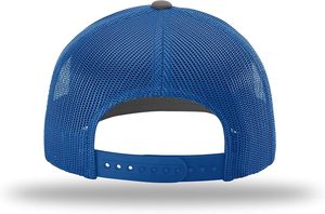 6-Panel Mesh Snapback Cap Gray Blue Contrast Color Adjustable Unisex Casual <b>Hat</b> Spring Summer Adult - Product Image 6