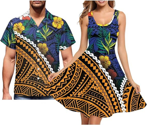 Polynesian Matching <b>Clothes</b> for Couples Sleeveless Womens Dress <b>Hawaiian</b> Shirt Couple <b>Clothes</b> Set Matching - Product Image 6