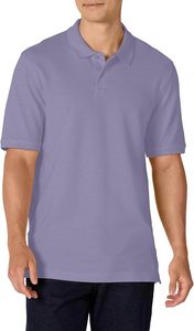 Polo de Algodón de Manga Corta para Hombre, Color Morado Sólido, Casual, Tejido Transpirable, Corte Regular - Product Image 6