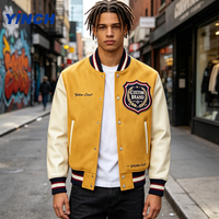Veste de baseball vintage pour homme Layenne, manches en cuir, logo personnalisé, tailles plus grandes, vestes de baseball pour équipe scolaire