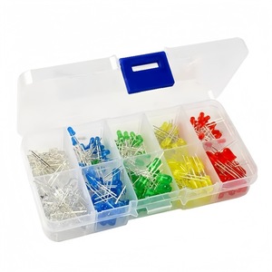 Kit d'assortiment de diodes LED, 200 pièces, 3mm, 5mm, 10 <span class=keywords><strong>couleurs</strong></span>, diodes électroluminescentes pour projets électroniques de bricolage - Product Image 1
