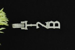 จี้เพชรโมอิสซาไนต์ทรงกลมเจียระไนแบบบริลเลียนท์ ชุบทอง 18K เงินแท้ 925 สำหรับผู้ชาย สไตล์ฮิปฮอปสุดหรู พร้อมสลักชื่อเป็นอักษรย่อ ของขวัญสำหรับแร็ปเปอร์ - Product Image 4