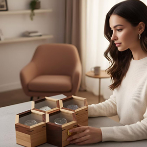 Wooden <b>Watch</b> <b>Case</b> for Business Gift Packaging Wooden <b>Watch</b> Box with Soft <b>Watch</b> Holders OEM Wooden <b>Watch</b> Storage Organizer - Product Image 5