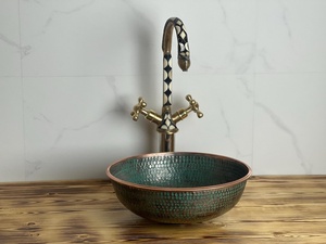 copper sink heritage design copper <b>basin</b> antique reproduction copper sink rustic finish copper <b>basin</b> vintage appeal - Product Image 4