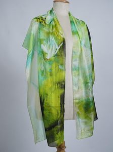 Écharpe en soie pure imprimée numériquement pour femme, légère, douce, châle de créateur, étole en soie de mûrier pour toutes les saisons - Product Image 2