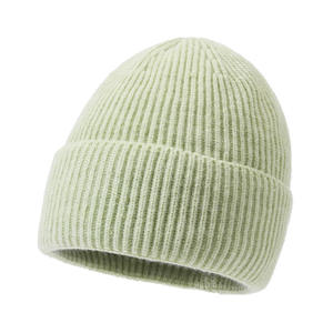 Bonnet d'hiver côtelé en tricot unisexe chaud et épais en acrylique, vente en gros, logo personnalisé - Product Image 4
