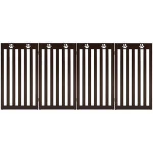 Cancelletto per Animali Domestici Marrone a 4 Pezzi con Cerniera a 360 Gradi, Recinto Versatile per un Comodo Accesso agli Animali - Product Image 2