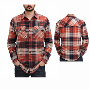 เสื้อเชิ้ตผ้าฟลานเนลย้อมเส้นด้ายแบบมีซับในลายควิลท์สำหรับผู้ชาย เสื้อมอเตอร์ไซค์สั่งทำพิเศษ ผ้าฝ้าย 100% สปริง ดิ๊กซอน ขายส่ง บราสส์ - Product Image 1