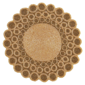 Stylish Handmade Round Placemat <b>Small</b> Heart Design Luxury Glass Material New Model Kitchen Accessories Hand Beads Table Decor - Product Image 1