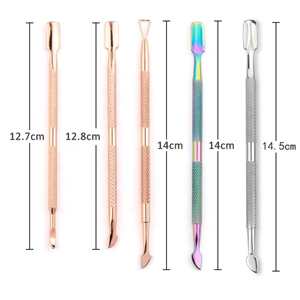 Professional Multicolor Stainless Steel Cuticle Pusher Set of 5 Double Sided Nail Care <b>Tools</b> for Manicure Pedicure and Salon - Product Image 1