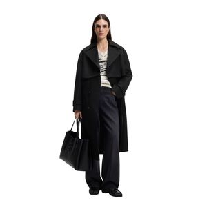 Abrigo Largo de Moda para Mujer 2026, Gabardina de Algodón con Forro de Poliéster, Doble Botonadura y Solapa Sencilla, Bordado Otoñal - Product Image 4