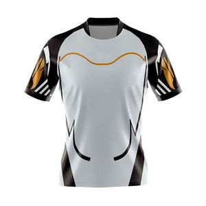Ensemble uniforme de golf pour homme imprimé par sublimation, séchage rapide, manches courtes, col rond, style sportif, design color block, short à taille élastique - Product Image 5