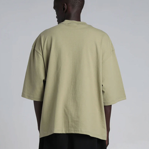 Camiseta de Manga Corta para Hombre, Cuello Redondo, Color Sólido, Corte Holgado, 100% Algodón Jersey, Tejido Liso, Largo Regular - Product Image 3