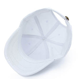 Custom White 6-Panel Baseball <b>Cap</b> Unisex Fitted Canvas Casual Solid Color Children's <b>Hat</b> Four Seasons Wear Embroidery Silk - Product Image 3