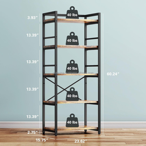 Industrial Steel <b>Bookcase</b> for Living Room and Apartment Furniture, Vietnam OEM ODM Metal Storage Shelf Manufacturer - Product Image 3