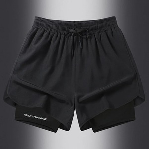 Pantalones Cortos Deportivos 2 en 1 para Hombre, de Secado Rápido, para Correr, Fitness, Gimnasio, Baloncesto, con Forro Interior - Product Image 1