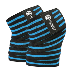 Custom Arrival Adjustable Weight Lifting <b>Knee</b> Wraps <b>Strap</b> <b>Knee</b> <b>Support</b> Unisex Custom Made Gym Training Elastic Wrap - Product Image 4