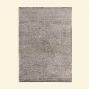 Tapis DECORDEC écologique antidérapant gris ivoire à micro-rayures, tissé à la main, style minimaliste, pour salon et hôtel - Product Image 1