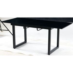 Modern <b>Square</b> Extendable Dining <b>Table</b> with Metal Leg 70.86W X 31.5D X 29.5H Space Saving for <b>Kitchen</b> & Living Room - Product Image 3