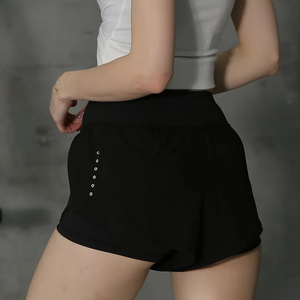 Manufacturer Custom <b>Elastic</b> Waist Women 2 in 1 Quick Dry Polyester Athletic Running Jogging Sports Fitness Yoga Shorts - Product Image 6