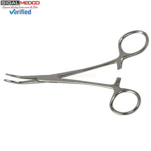 Pinzas Kelly de Bloqueo con Mecanismo de Trinquete, Curvas, de 5-1/2 Pulgadas, Plateadas, de Acero Inoxidable, Instrumento Quirúrgico Manual - Product Image 6