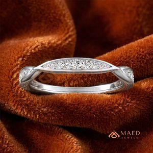 925 Sterling Silver Pavé Moissanite Ring Lab Grown Diamond Wedding Band Fine Jewelry Anniversary Ring Women - Product Image 1