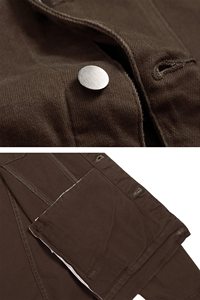 Veste en jean unie personnalisée pour homme, style urbain décontracté, coupe-vent, imperméable, grande taille, boutonnée, pour l'hiver - Product Image 4