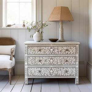 Bone Inlay <b>Drawer</b> 2 Living Room Luxury Design Furniture Cabinet <b>for</b> <b>Sale</b> Hand Made Bone Inlay Table <b>for</b> Small Size - Product Image 3