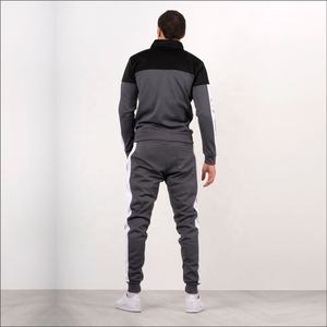 Chándal OEM de alta calidad con cremallera para hombre, ajustado, logotipo bordado personalizado, impermeable, forro polar sólido, ropa de gimnasio para correr en blanco - Product Image 2