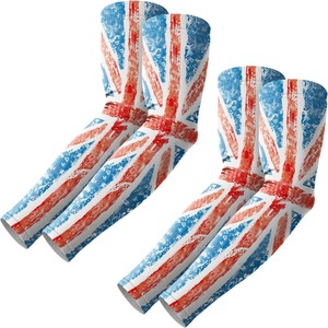 Mangas de compresión deportivas para hombre con estampado de la bandera mexicana, protección UPF50+, poliéster, longitud completa - Product Image 5