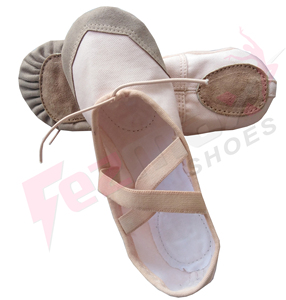 Chaussures de ballet pour femmes en toile extensible en cuir synthétique souple professionnel, demi-semelle, vente en gros par Fezmax Wear - Product Image 6